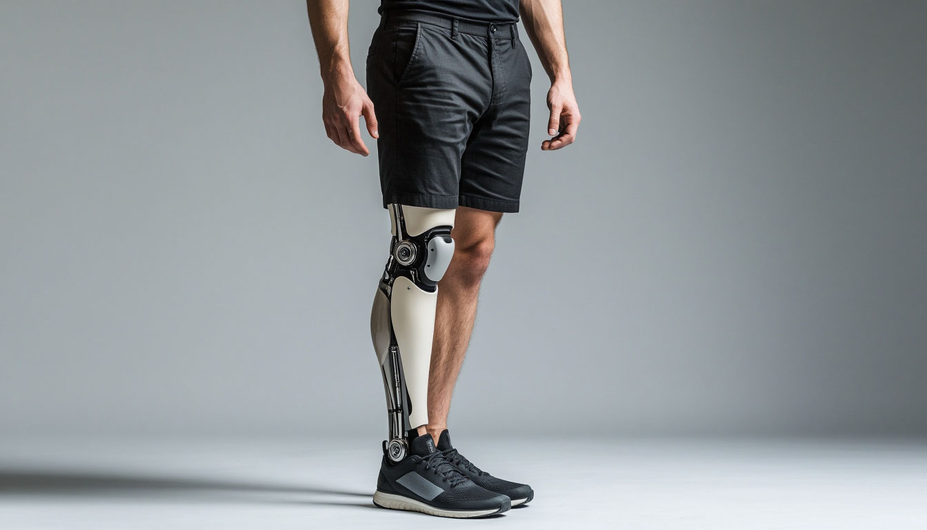 Современный протез ноги.