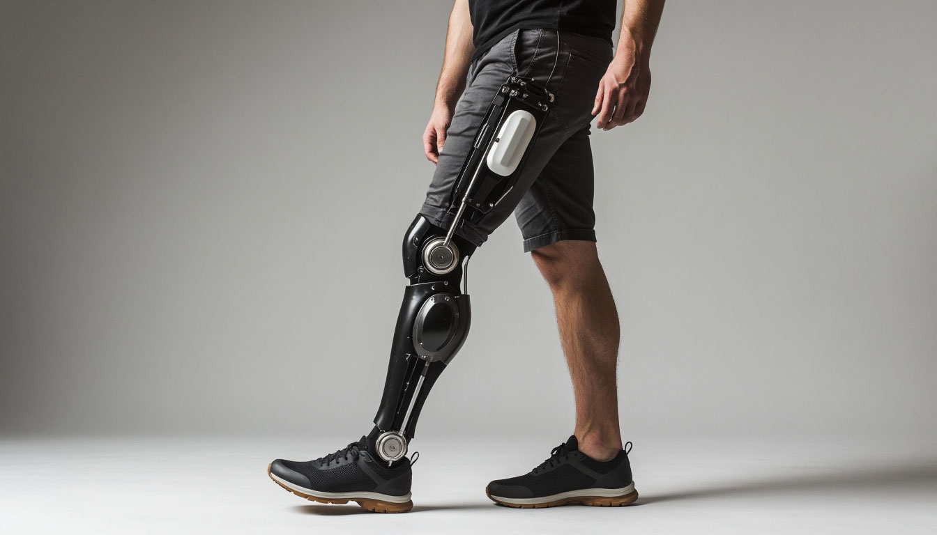 Современный протез ноги.