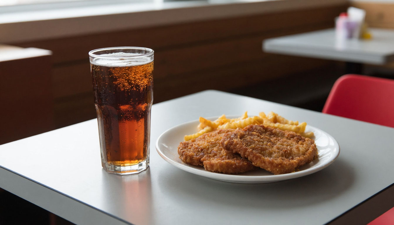 Газировка и жирная еда.