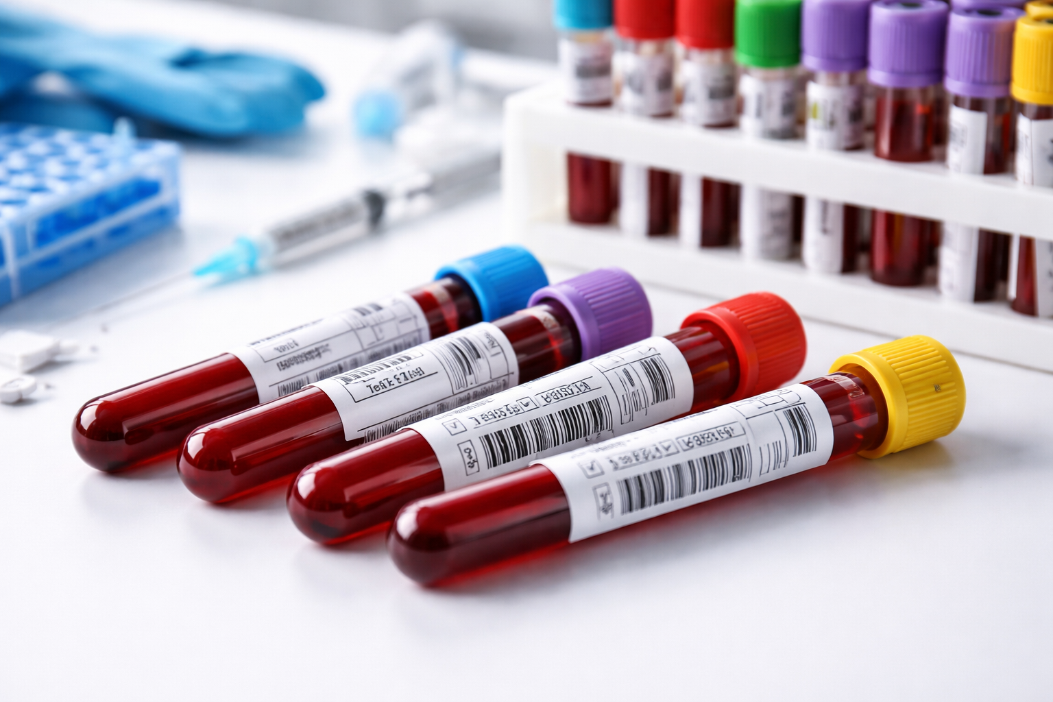 Пробирки с анализами крови.